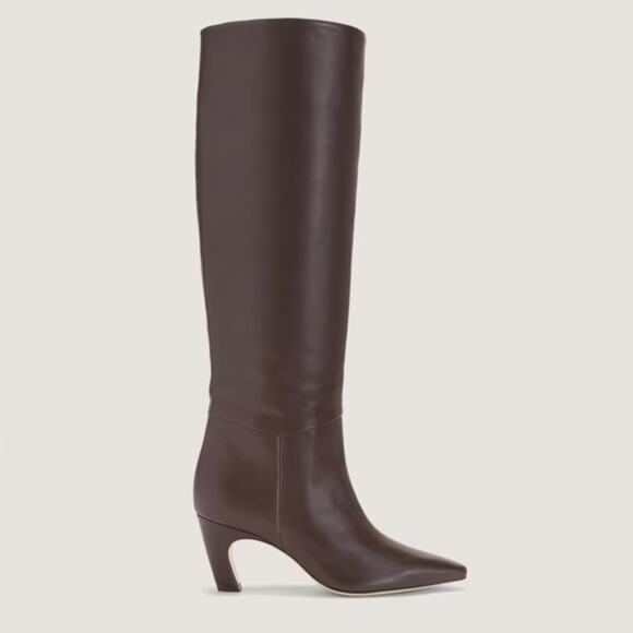 EVERLANE The Banana Boot Brown Knee High Napa Leather Point Toe Pull On 5.5 NEW - Picture 3 of 9